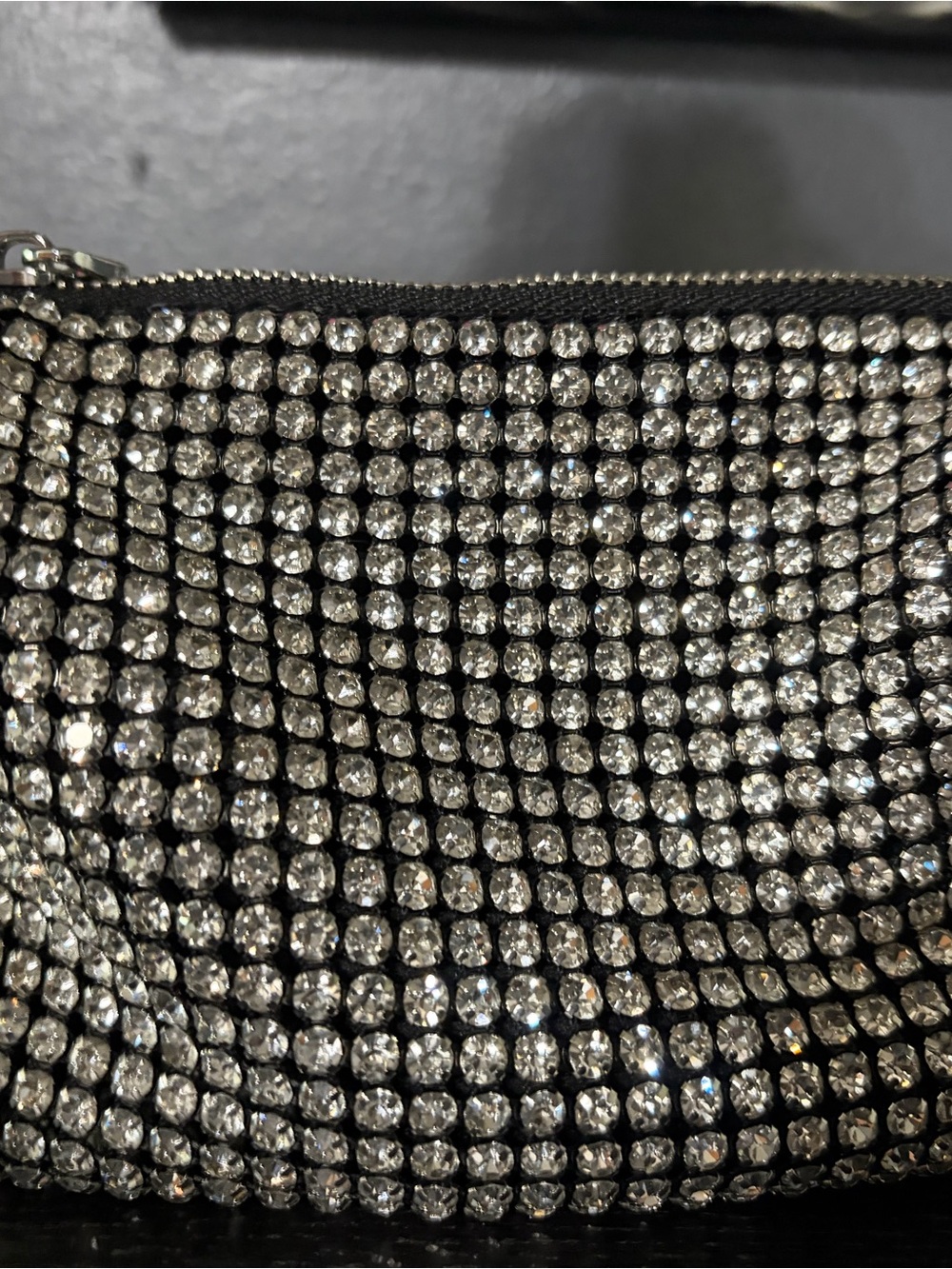 Sparkling Crystal-Embellished Black Bag - Picture 3 of 5